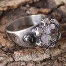 Sanity Jewelry Skull Ring Skulls W/ White Stone - R225