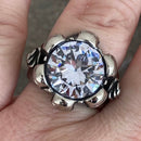 Sanity Jewelry Skull Ring Skulls W/White Stone - Sizes 8-16 - R225