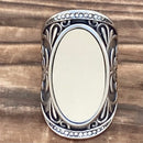 Sanity Jewelry Skull Ring The Looking Glass - Mirror -  Silver w/White Stone - Sizes 5-16 - R67