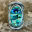 Sanity Jewelry Skull Ring The Queen - Sea Shell - Silver w/White Stone - R193