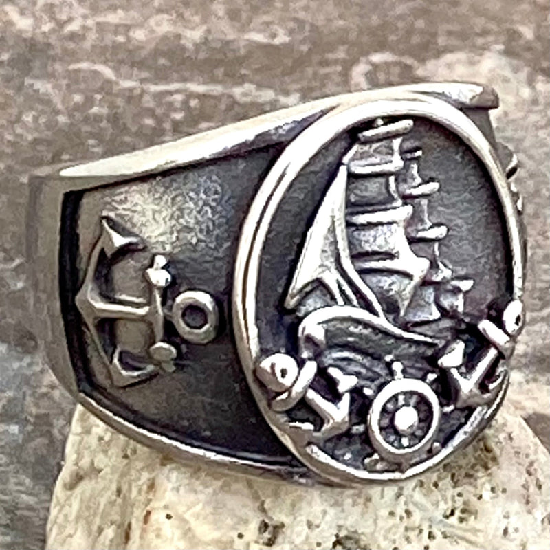 Sanity Jewelry Skull Ring The Ship - Silver - SLC62 CLEARANCE