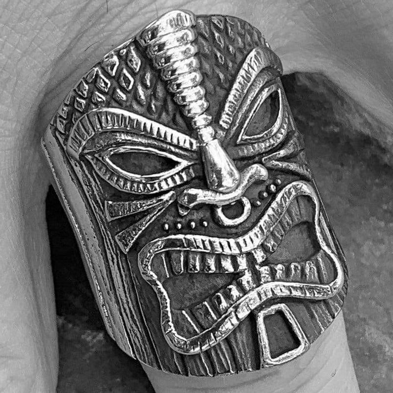 Sanity Jewelry Skull Ring Tiki Ring - The Polynesian - R120