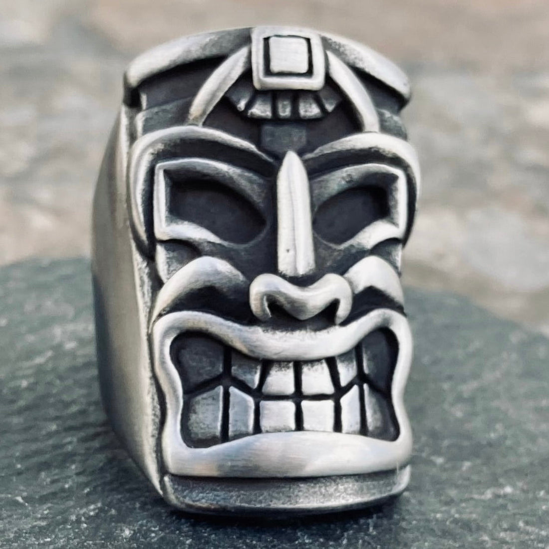 Skull Ring | Tiki Ring - The Hawaiian Tiki | Sanity Jewelry