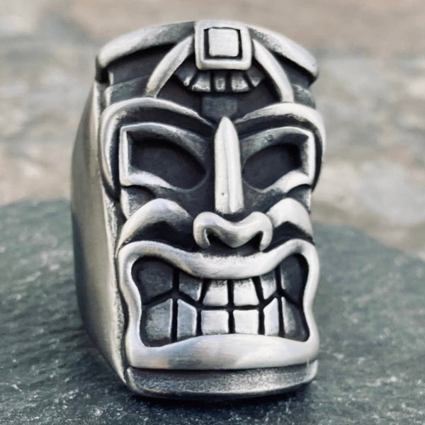 Sanity Jewelry Skull Ring Tiki Ring - Tiki Man Skull - R201