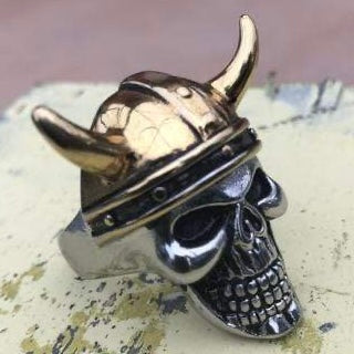 Sanity Jewelry Skull Ring Viking Golden Warrior - SLC19 CLEARANCE