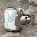 Sanity Jewelry Skull Ring "White Stone" - Skull - R254