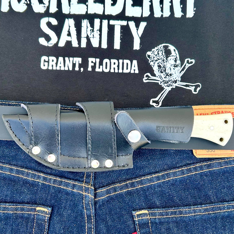 SANITY JEWELRY® Steel 10” Rough Rider Series - Bone - D2 Steel - Horizontal & Vertical Carry - P005