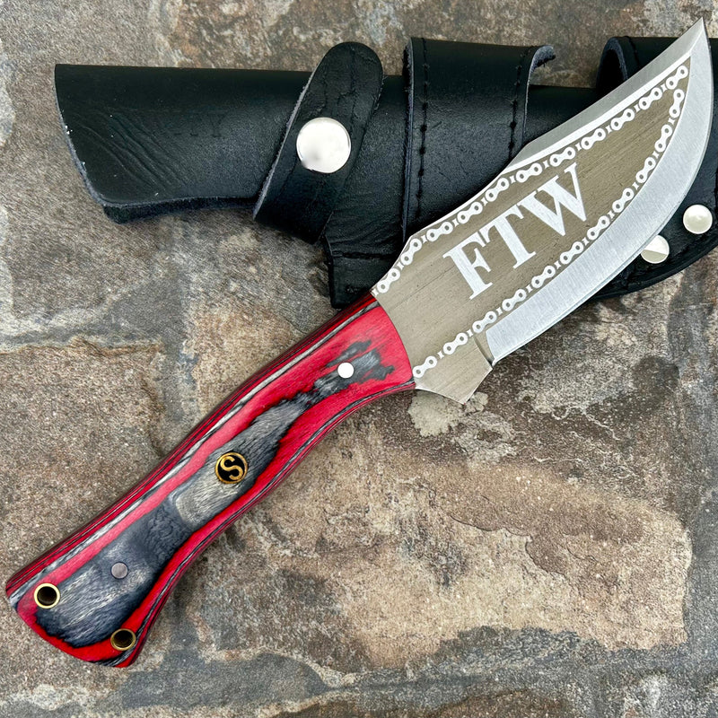 SANITY JEWELRY® Steel 10” Rough Rider Series - FTW - Red Wood - D2 Steel - Horizontal & Vertical Carry - CUS62