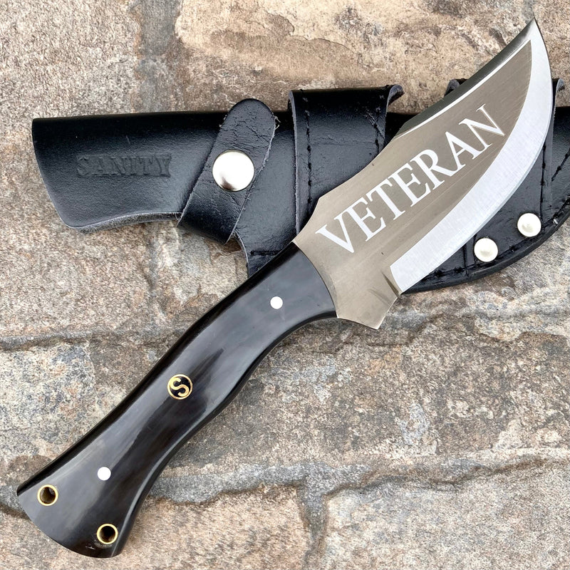 SANITY JEWELRY® Steel 10” Rough Rider Series - Veteran - Buffalo Horn - D2 Steel - Horizontal & Vertical Carry - CUS65