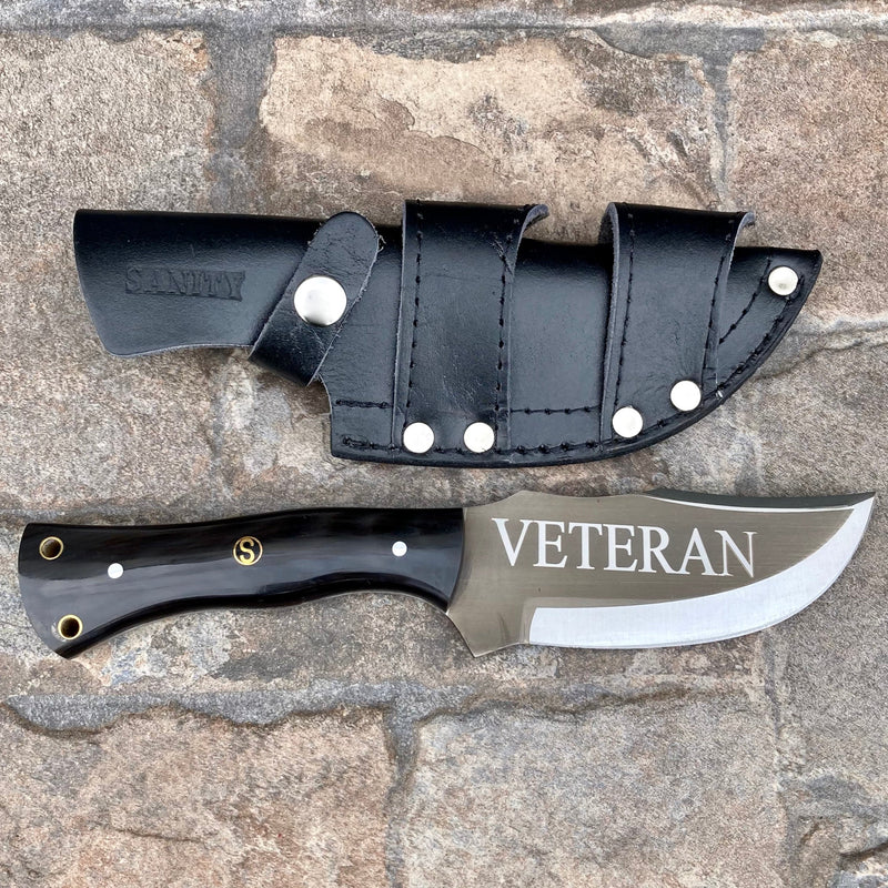 SANITY JEWELRY® Steel 10” Rough Rider Series - Veteran - Buffalo Horn - D2 Steel - Horizontal & Vertical Carry - CUS65