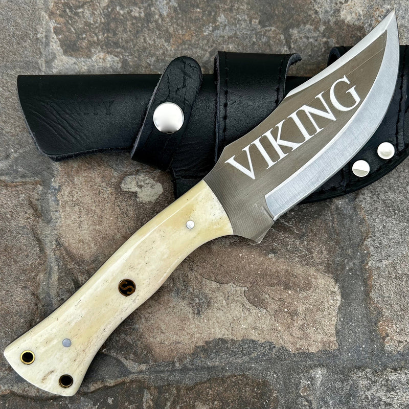 SANITY JEWELRY® Steel 10" Rough Rider Series - Viking - Bone - D2 Steel - Horizontal & Vertical Carry - CUS58