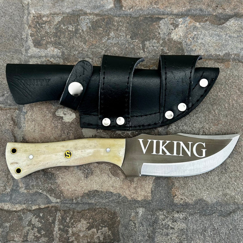 SANITY JEWELRY® Steel 10" Rough Rider Series - Viking - Bone - D2 Steel - Horizontal & Vertical Carry - CUS58