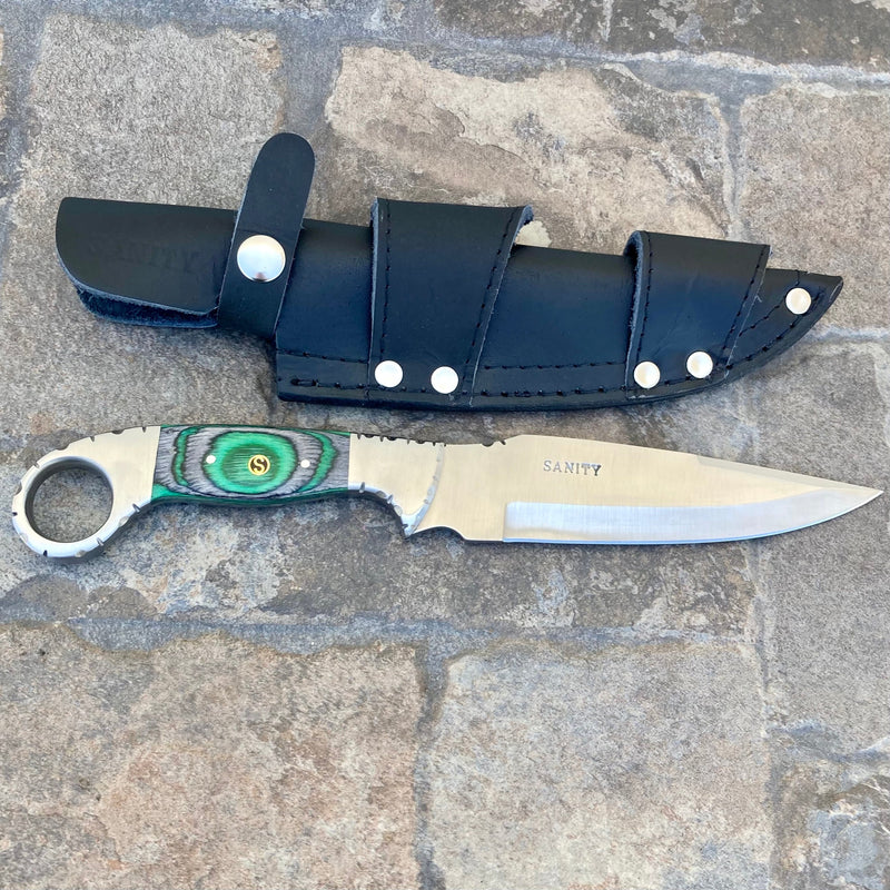 Sanity Jewelry Steel 11" Al Capone - Green & Black Wood - D2 Steel - Horizontal & Vertical Carry - AC201