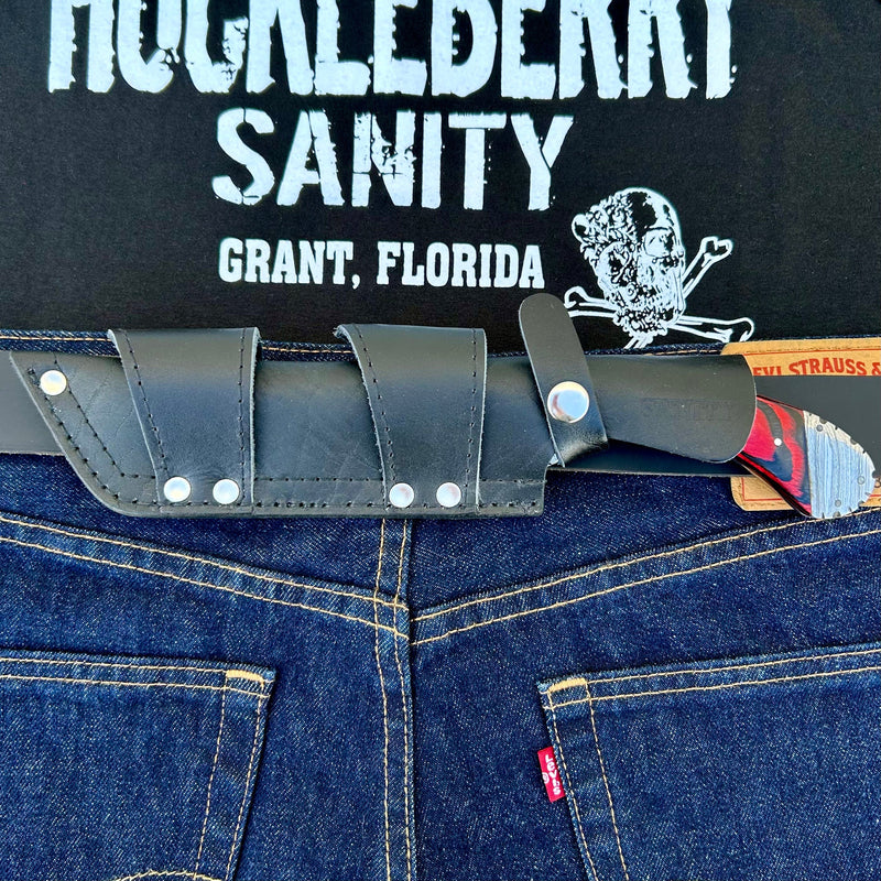 SANITY JEWELRY® Steel 11” Doc Holiday - Red & Black Wood - Damascus - Horizontal & Vertical Carry - DOC3