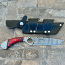 SANITY JEWELRY® Steel 11” Doc Holiday - Red & Black Wood - Damascus - Horizontal & Vertical Carry - DOC3