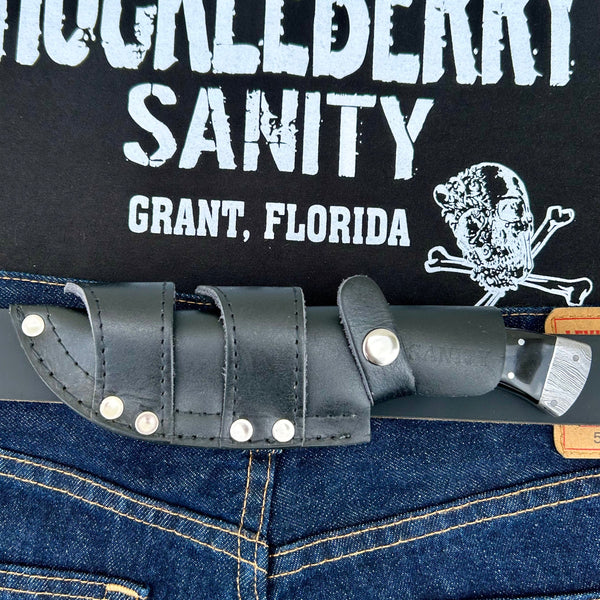 Sanity Jewelry Steel 8.5” Lucky Luciano - Buffalo Horn - Damascus - Horizontal & Vertical Carry - LL01