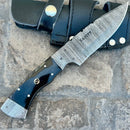 Sanity Jewelry Steel 8.5” Lucky Luciano - Buffalo Horn - Damascus - Horizontal & Vertical Carry - LL01