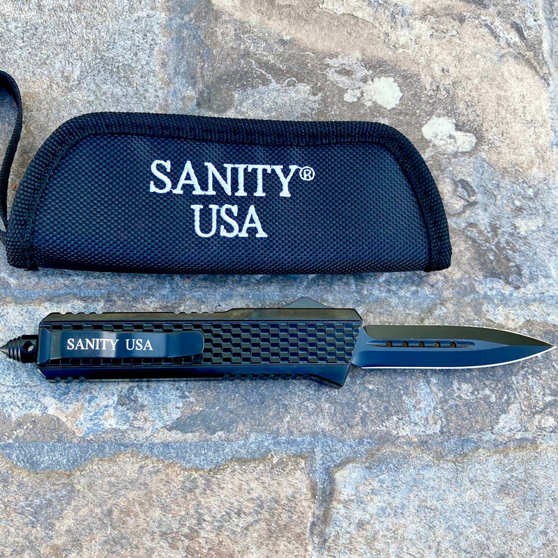 SANITY JEWELRY® Steel 8" Frank Nitti - Double Sided Serrated Black - MBDDR