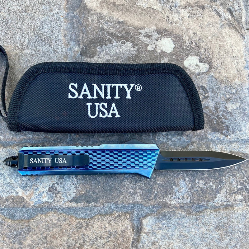 SANITY JEWELRY® Steel 8" Frank Nitti - Double Sided Serrated Blue - MLBDR