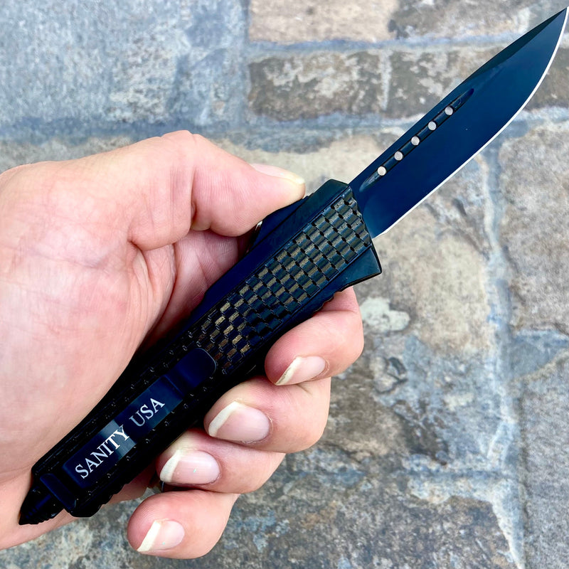 SANITY JEWELRY® Steel 8" Frank Nitti - Drop Point Black - MBDDP