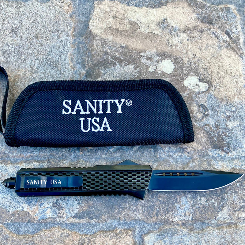 SANITY JEWELRY® Steel 8" Frank Nitti - Drop Point Black - MBDDP