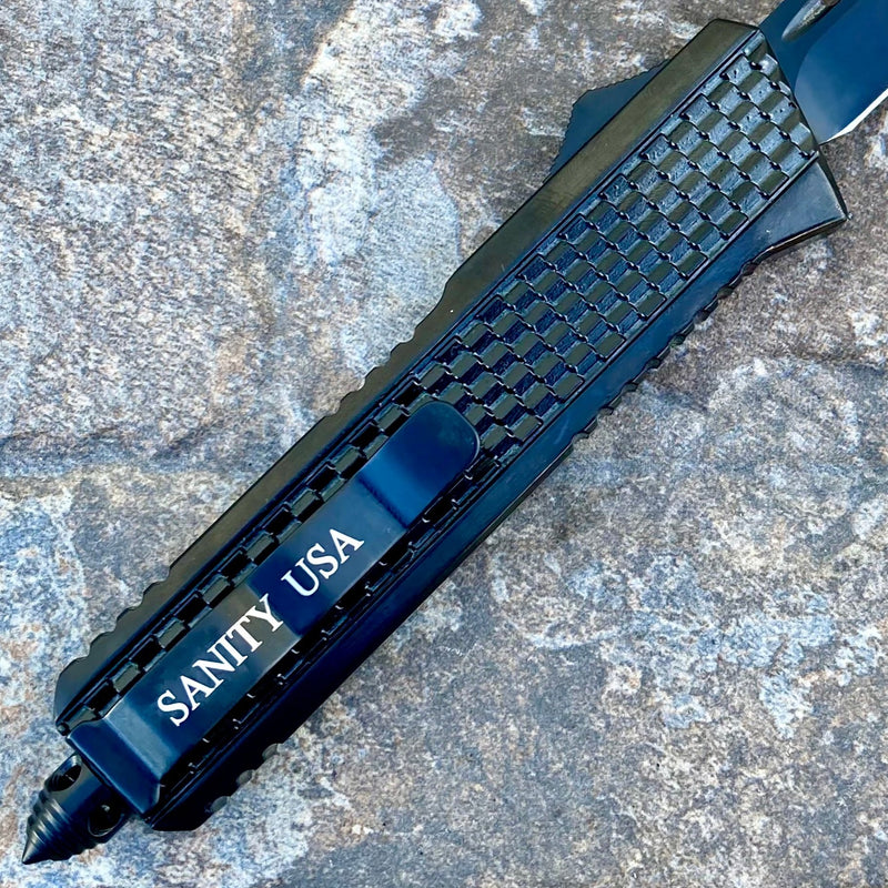 SANITY JEWELRY® Steel 8" Frank Nitti - Drop Point Black - MBDDP