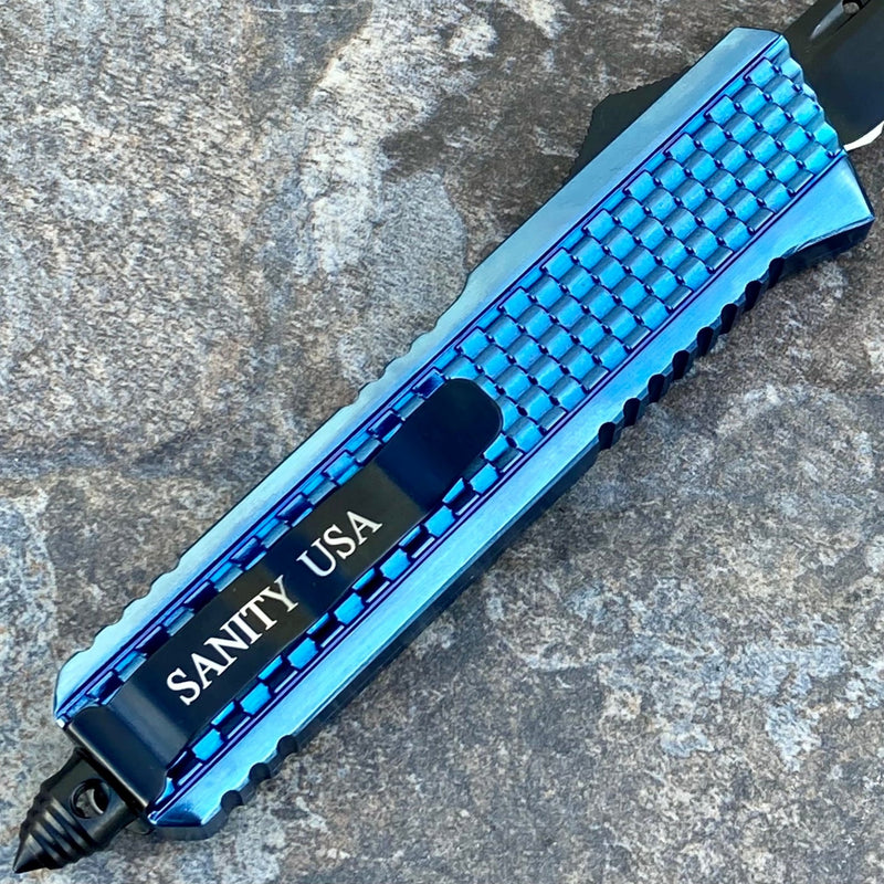 SANITY JEWELRY® Steel 8" Frank Nitti - Tanto Serrated Blue - MLBTR