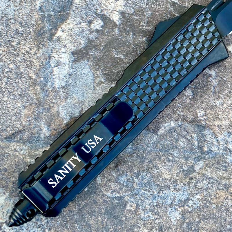 SANITY JEWELRY® Steel 8" Frank Nitti - Tanto Smooth Black - MBDTS