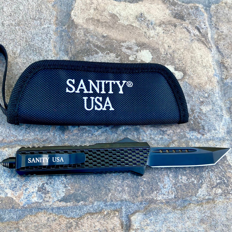 SANITY JEWELRY® Steel 8" Frank Nitti - Tanto Smooth Black - MBDTS