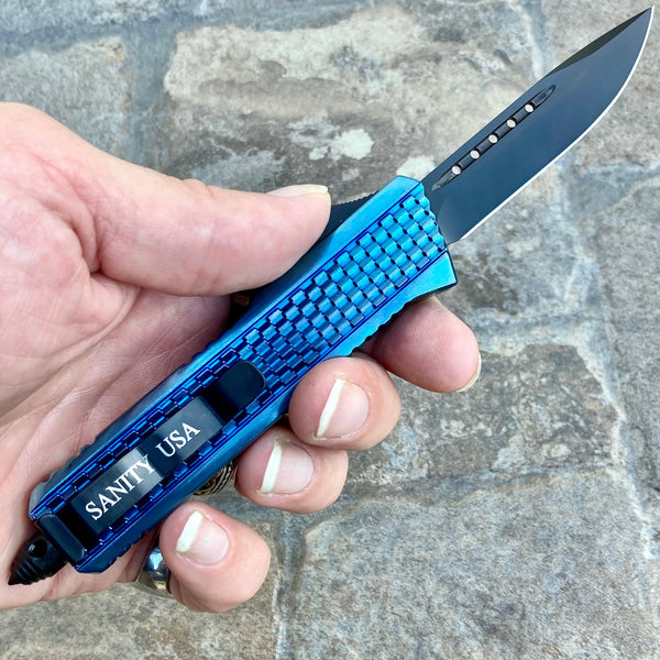 SANITY JEWELRY® Steel 8" Frank Nitti "The Prohibition" Series - Drop Point Blue - MLBDP