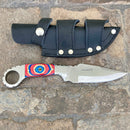 SANITY JEWELRY® Steel 9" Al Capone - Red/White/Blue Wood - D2 - Horizontal & Vertical Carry - PE02