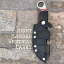 SANITY JEWELRY® Steel Belt Sheath Right Handed Vertical 9" Al Capone - Red/White/Blue Wood - D2 - Horizontal & Vertical Carry - PE02