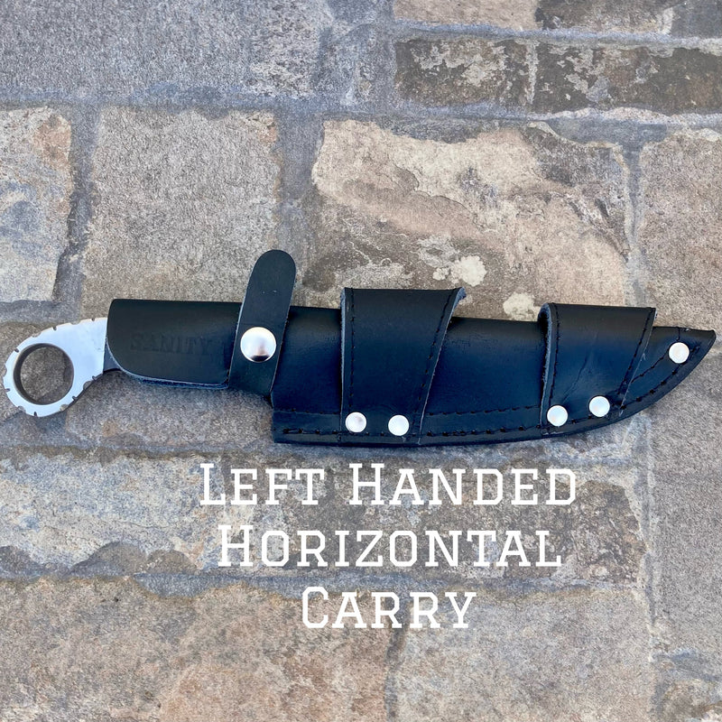 SANITY JEWELRY® Steel Left Handed Horizontal 11" Al Capone - Buffalo Horn - D2 Steel - Horizontal & Vertical Carry - ACD201