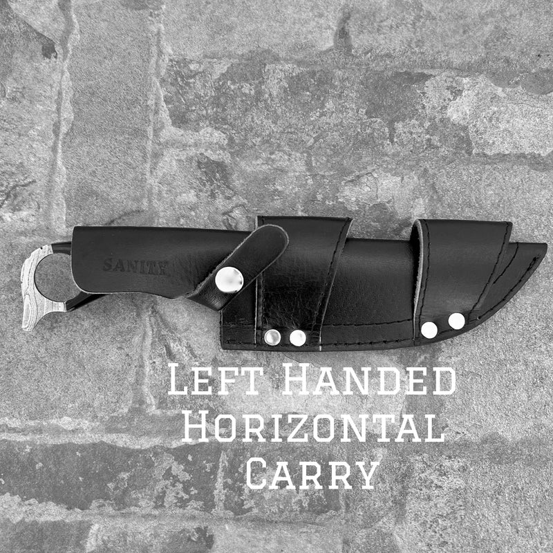 Sanity Jewelry Steel Left Handed Horizontal 11" John Dillinger - Bone - Damascus - Horizontal & Vertical Carry - JDE09