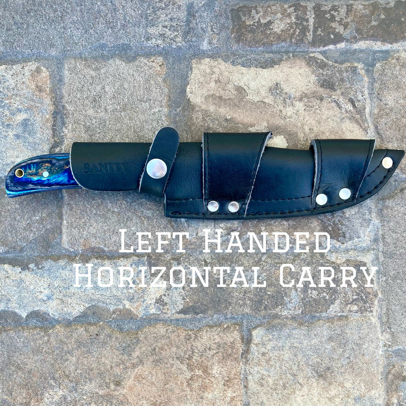 SANITY JEWELRY® Steel Left Handed Horizontal 11" Johnny Ringo - Blue & Black Damscus - JR01