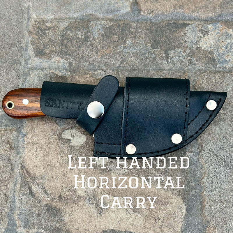 Sanity Jewelry Steel Left Handed Horizontal 7” Jesse James -  Rosewood - D2 Steel - Horizontal & Vertical Carry - JJ007