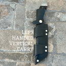 Sanity Jewelry Steel Left Handed Vertical 11” Doc Holiday - Buffalo Horn - Damascus - Horizontal & Vertical Carry - DOC1