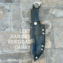 Sanity Jewelry Steel Left Handed Vertical 11” John Dillinger - Buffalo Horn - Damascus - Horizontal & Vertical Carry - JDE05