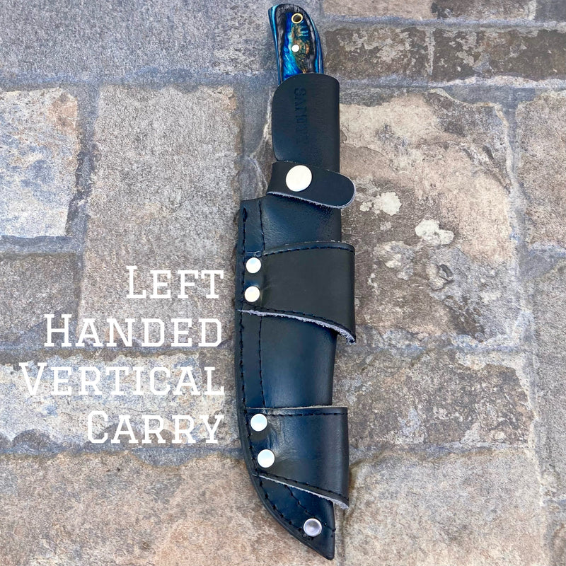 SANITY JEWELRY® Steel Left Handed Vertical 11" Johnny Ringo - Blue & Black Damscus - JR01