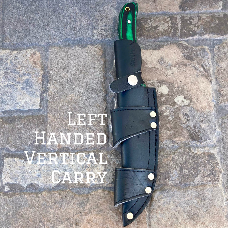 SANITY JEWELRY® Steel Left Handed Vertical 11" Johnny Ringo - Green & Black Damscus - JR03