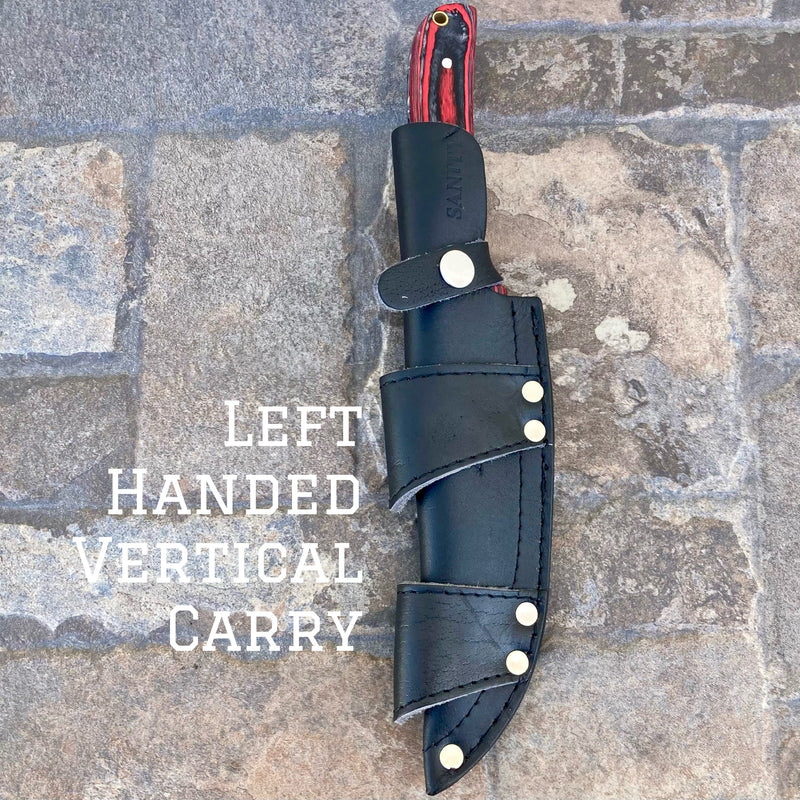 SANITY JEWELRY® Steel Left Handed Vertical 11" Johnny Ringo - Red & Black Damscus - JR02