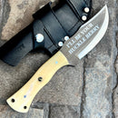 SANITY JEWELRY® Steel Right Handed Holder I'll Be Your Huckleberry - D2 Steel - Camel Bone - Horizontal & Vertical Carry - 10" - CUS02