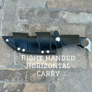 Sanity Jewelry Steel Right Handed Horizontal 11” John Dillinger - Buffalo Horn - Damascus - Horizontal & Vertical Carry - JDE05
