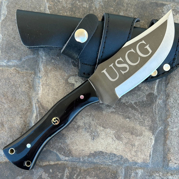 SANITY JEWELRY® Steel Right Handed Rough Rider Series - USCG - D2 Steel - Buffalo Horn - Horizontal & Vertical Carry - 10" - CUS44