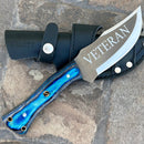 SANITY JEWELRY® Steel Right Handed Rough Rider Series - Veteran - D2 Steel - Blue & Black Wood - Horizontal & Vertical Carry - 10" - CUS40