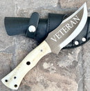 SANITY JEWELRY® Steel Right Handed Rough Rider Series - Veteran - D2 Steel - Bone - Horizontal & Vertical Carry - 10" - CUS41