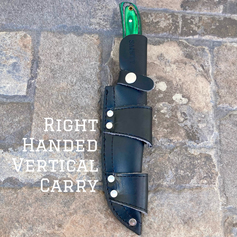 SANITY JEWELRY® Steel Right Handed Vertical 11" Johnny Ringo - Green & Black Damscus - JR03