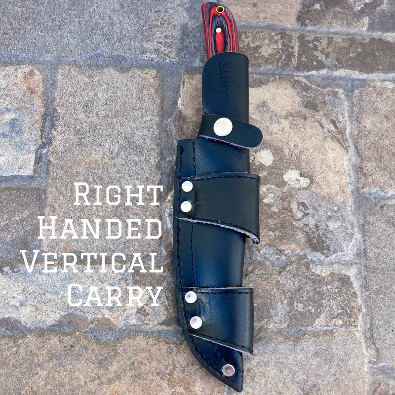 SANITY JEWELRY® Steel Right Handed Vertical 11" Johnny Ringo - Red & Black Damscus - JR02