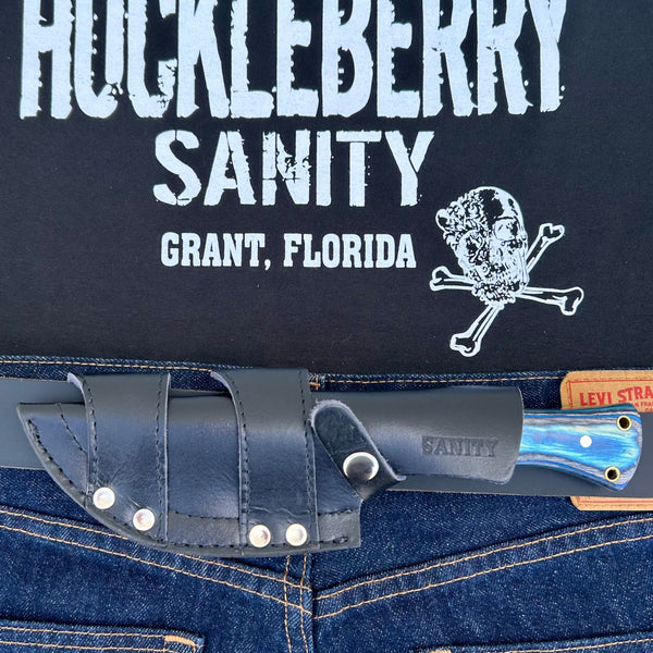 SANITY JEWELRY® Steel Rough Rider Series - 2ND Amendment - D2 Steel - Blue & Black Wood - Horizontal & Vertical Carry - 10" - CUS18