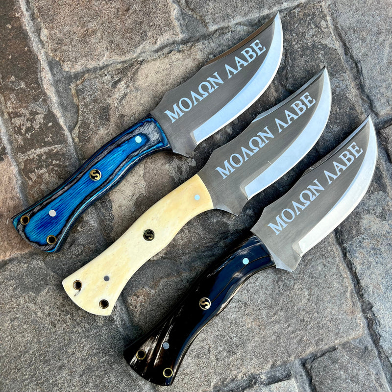 SANITY JEWELRY® Steel Rough Rider Series - Come And Take It - D2 Steel - Blue & Black Wood - Horizontal & Vertical Carry - 10" - CUS24